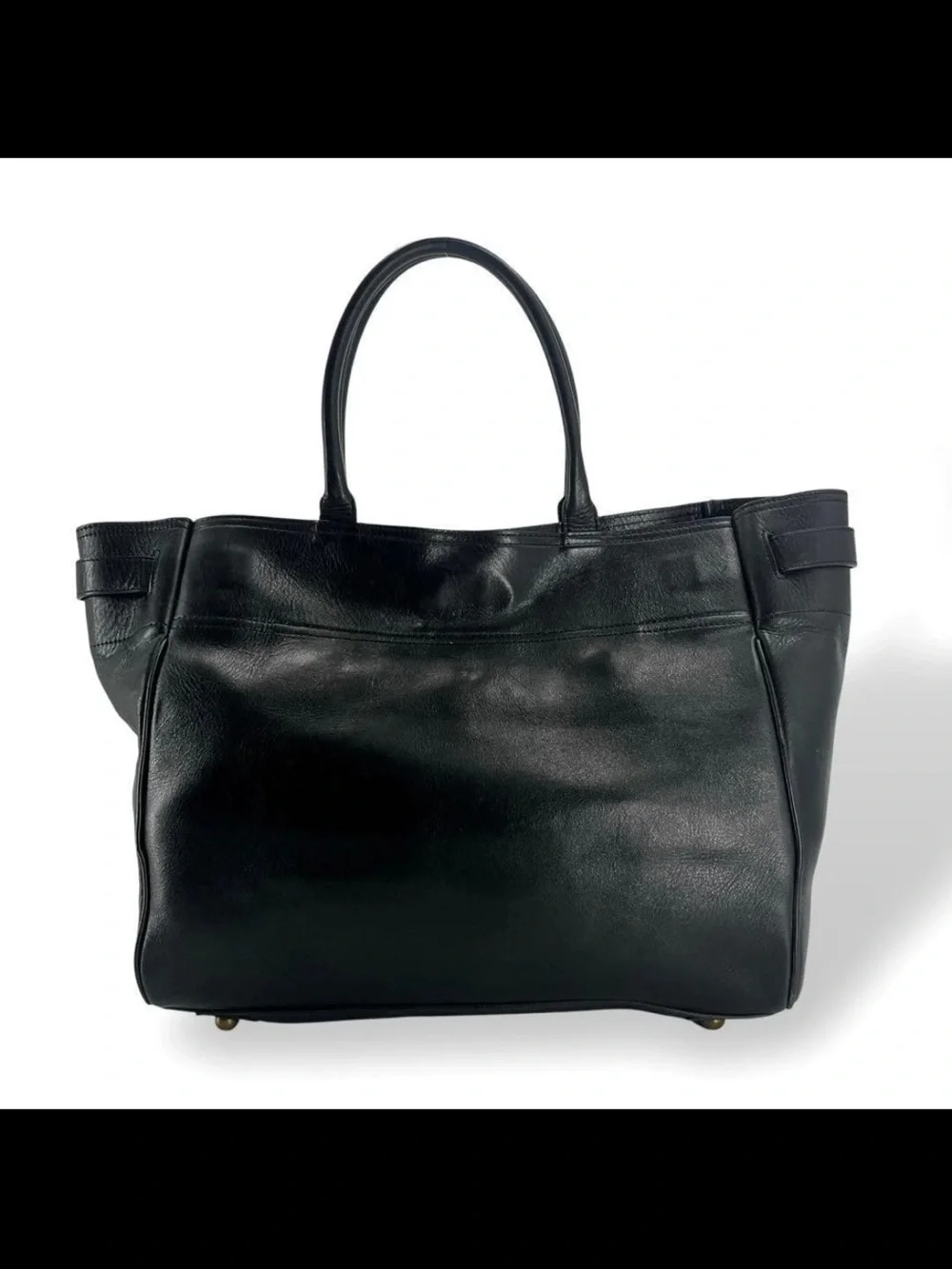 Mulberry Black Leather Classic Tote with Gold Hardware